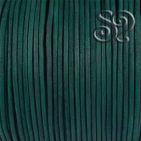 Cordón de Cuero Natural Verde de 2mm