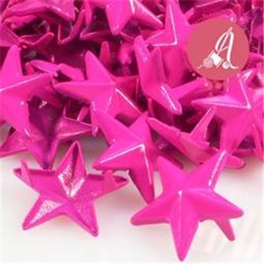 Comprar tachuela estrella rosa fucsia de 15mm barata online